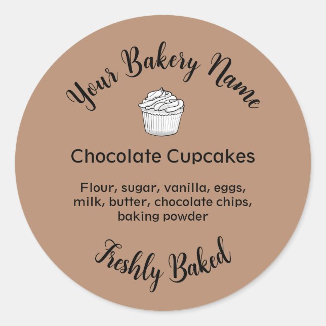 Das hausgemachte Cake-Business-Logo Baking Label b Runder Aufkleber (Vorderseite)