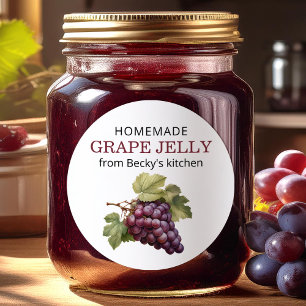 Das hausgemachte Konservenetikett Red Grapes Runder Aufkleber