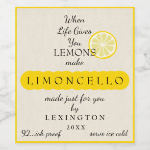Das hausgemachte Limoncello, wenn das Leben einem  Weinetikett