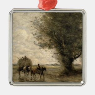 Das Haycart, C. 1860 Silbernes Ornament