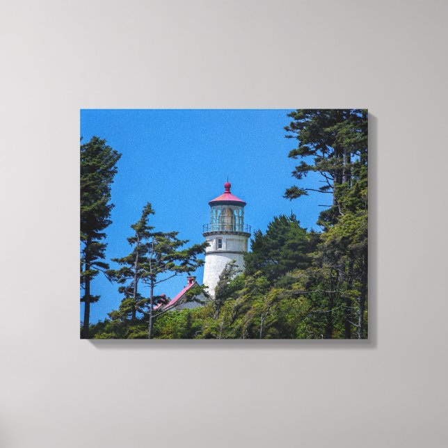 Das Heceta Head Lighthouse an der Küste von Oregon Leinwanddruck (Vorderseite)