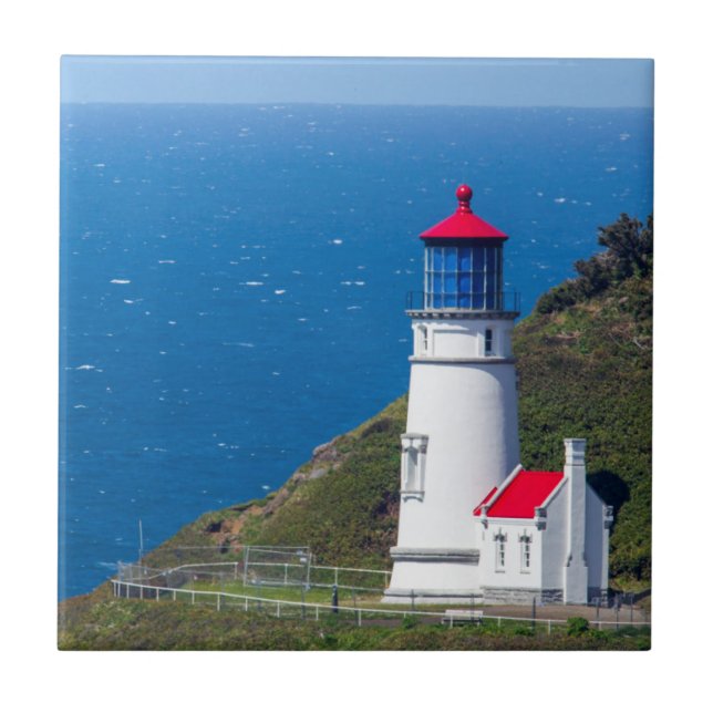 Das Heceta Head Lighthouse in der Nähe von Florenz Fliese (Vorderseite)