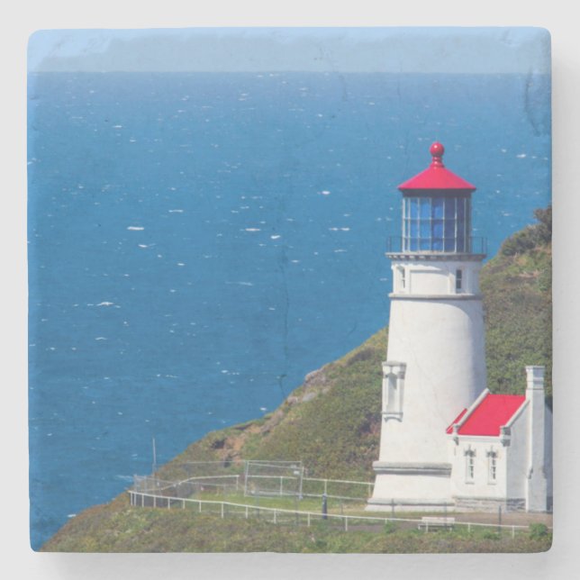 Das Heceta Head Lighthouse in der Nähe von Florenz Steinuntersetzer (Vorderseite)
