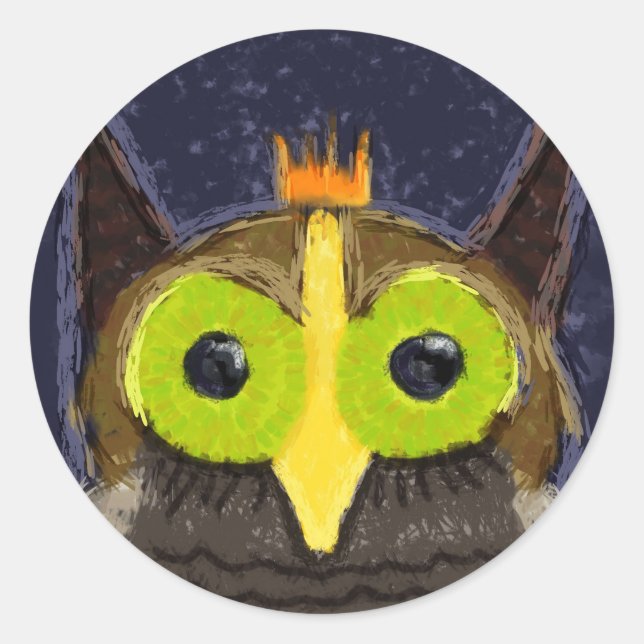 Das heikelnde Owl Runder Aufkleber (Vorderseite)