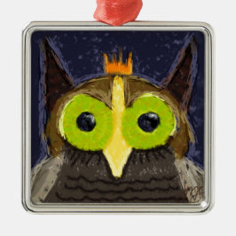 Das heikelnde Owl Silbernes Ornament