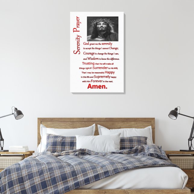 Das heilige Gebet Rot Leinwanddruck (Insitu (Schlafzimmer))