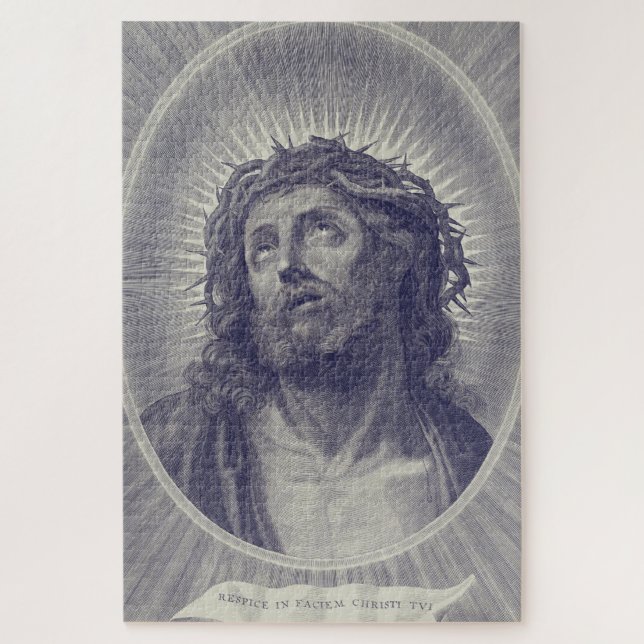 Das Heilige Gesicht Jesu mit Dornenkrone Kunst (Vertikal)