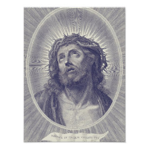 Das Heilige Gesicht Jesu mit Dornenkrone Kunst Fotodruck