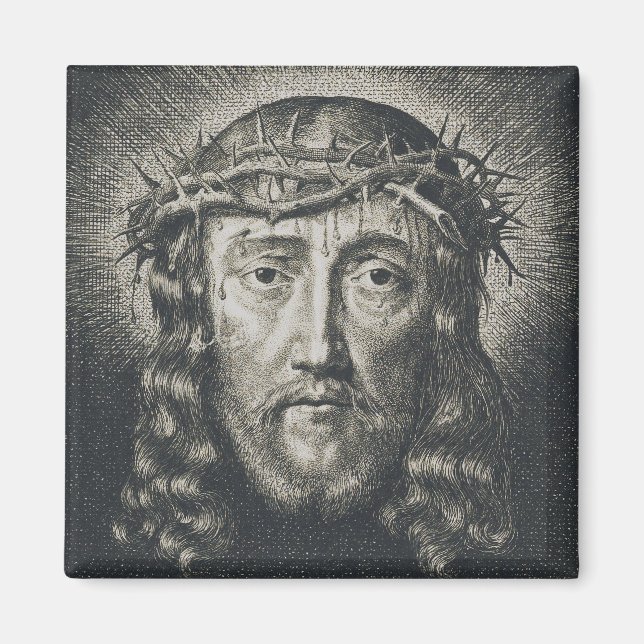 Das heilige Gesicht mit Dornen gekrönt Magnet (Vorne)