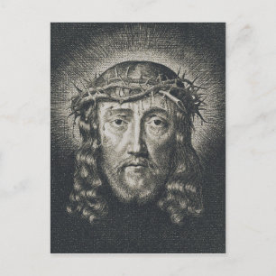 Das heilige Gesicht mit Dornen gekrönt Postkarte