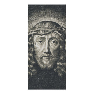 Das heilige Gesicht mit Dornen gekrönt Werbekarte