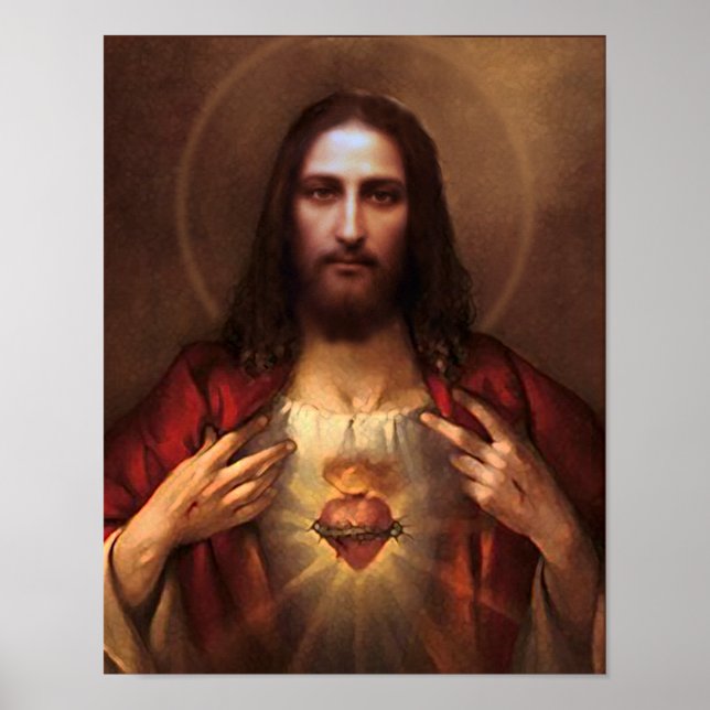 Das heilige Herz Jesu-Bekenntnisbildes. Poster (Vorne)