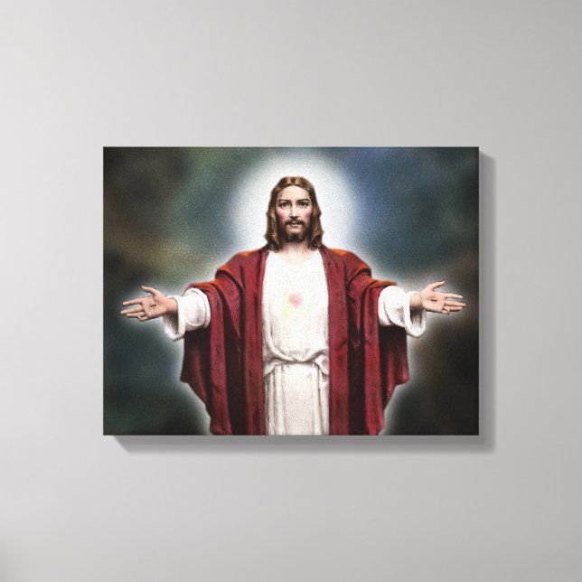 Das heilige Herz Jesu - ein ehrenvolles Bild Leinwanddruck (Vorderseite)