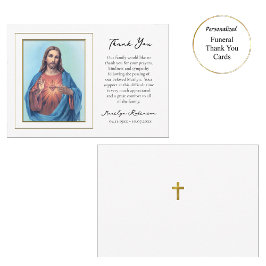 Das heilige Herz Jesu katholische Beerdigung Dankeskarte