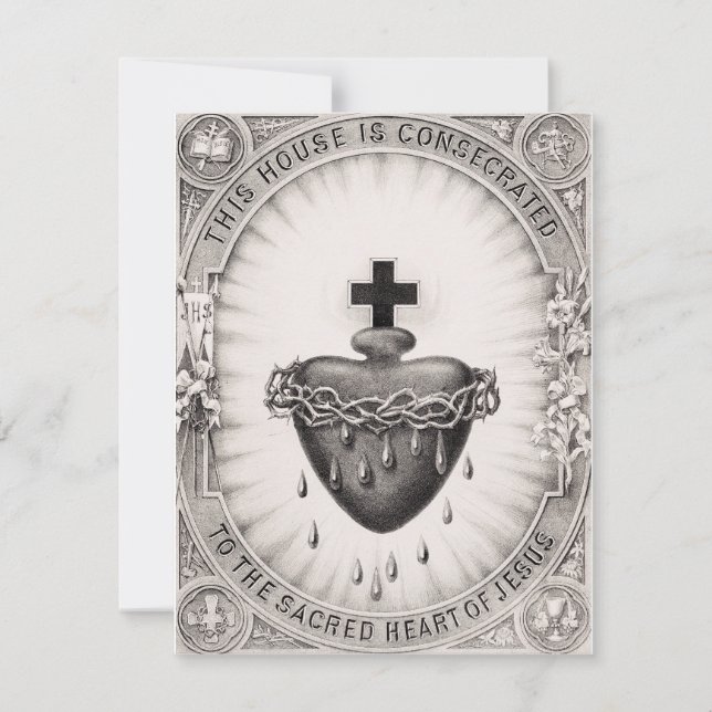 Das heiligste Herz Jesu Christi Einladung (Vorderseite)