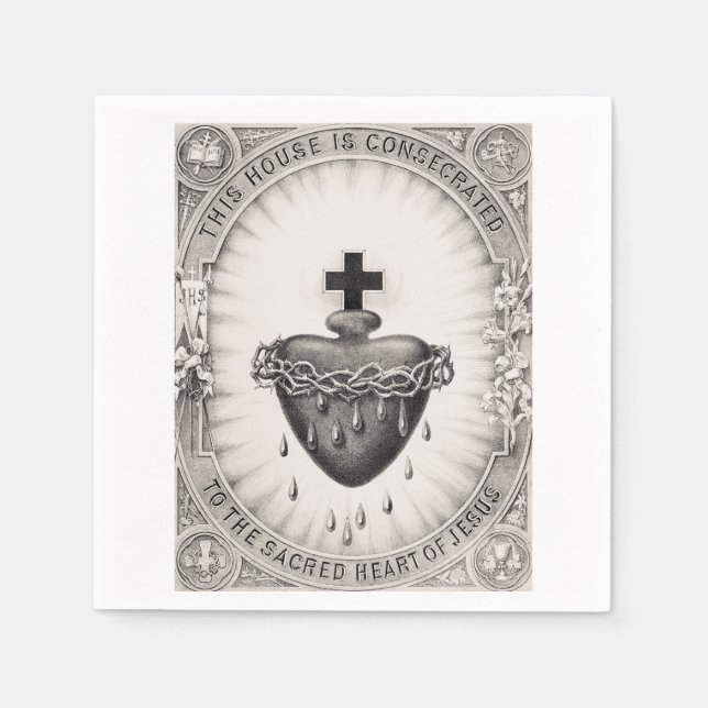 Das heiligste Herz Jesu Christi Serviette (Vorderseite)