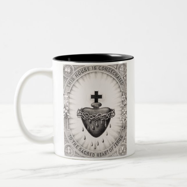 Das heiligste Herz Jesu Christi Zweifarbige Tasse (Links)
