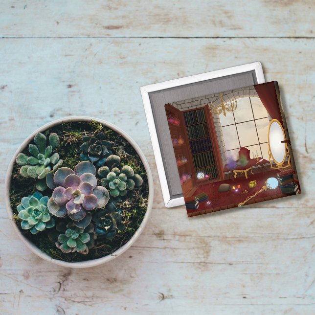 Das Heiligtum des Magiers - verzauberte Bibliothek Magnet (Von Creator hochgeladen)