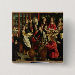 Das Heirat-Fest bei Cana, c.1500-03 Button