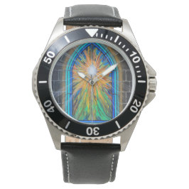 Das helle 3 kirchliche Glasfenster Armbanduhr