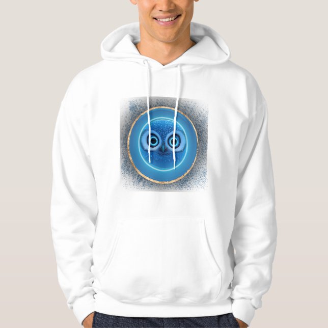Das helle blaue Ow Hoodie (Vorderseite)