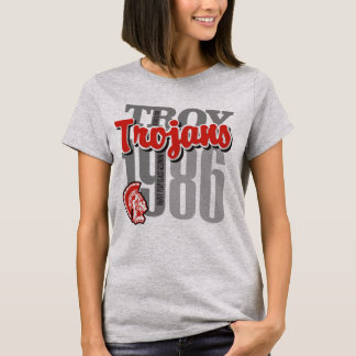 Das helle T-Shirt 1986 der Troja-Trojan-Frau