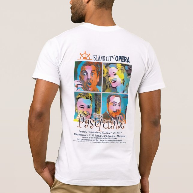 Das helle T-Shirt Männer Insel-Stadt-Opern-Dons (Rückseite)