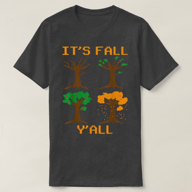Das Herbst-YAll 8 Bit Herbst Gaming Retro Piela T-Shirt (Design vorne)