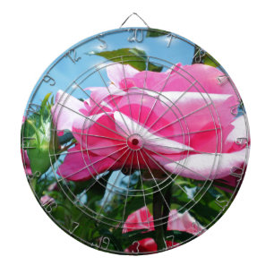 Das herrliche Rosa erhob sich am blauen Himmel. Bl Dartscheibe