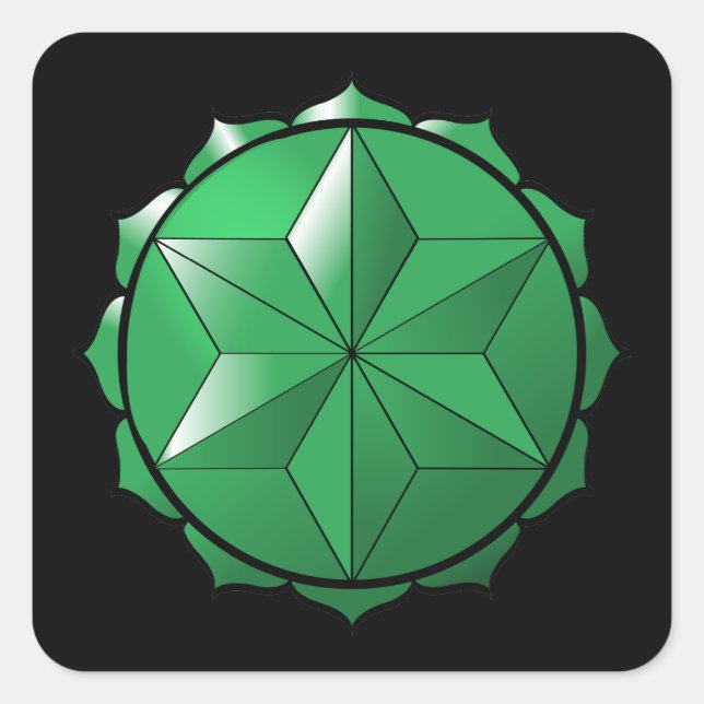Das Herz Chakra Quadratischer Aufkleber (Vorderseite)