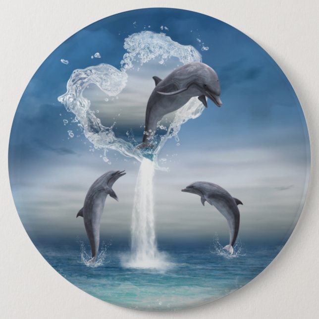 Das Herz der Dolphinen-Taste Button (Vorderseite)