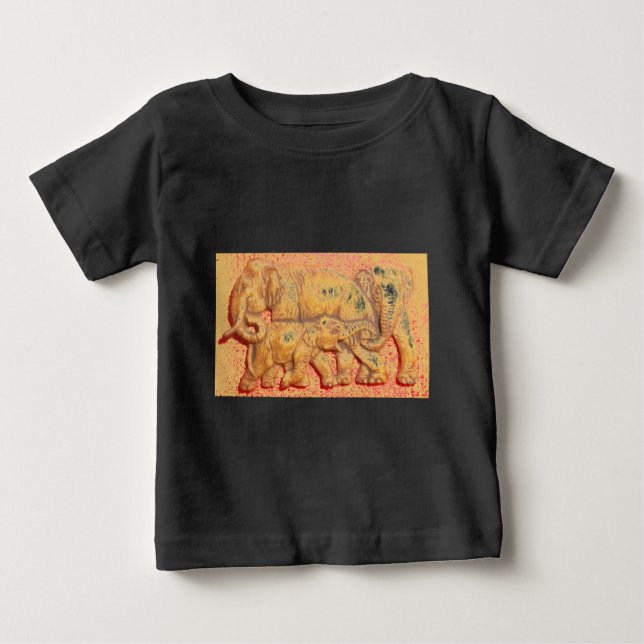 Das Herz der Herde: Elefantenportrait Baby T-shirt (Vorderseite)