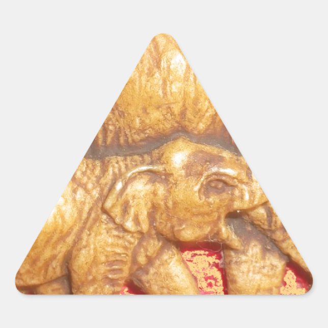 Das Herz der Herde: Elefantenportrait Dreieckiger Aufkleber (Vorderseite)