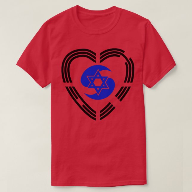 Das Herz der israelisch-koreanischen Multinational T-Shirt (Design vorne)