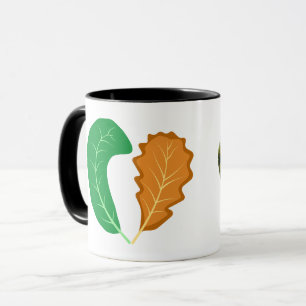 Das Herz der Natur Grün und braune Blätter Foto Tasse