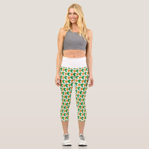 Das Herz der Natur Grüne und braune Blätter Capri Leggings
