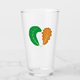 Das Herz der Natur Grüne und braune Blätter Glas