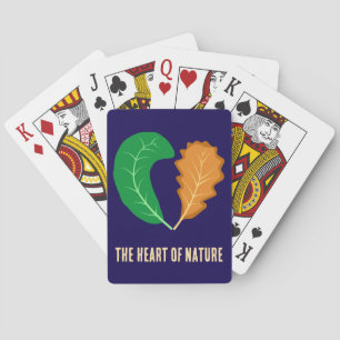 Das Herz der Natur Grüne und braune Blätter Spielkarten