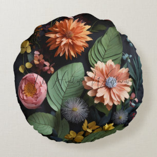 Das Herz der Wildblumen Rundkissen Rundes Kissen