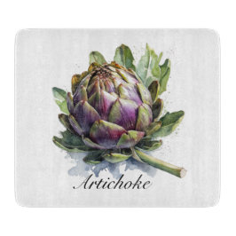 Das Herz des Gartens: Artichoke in Wasserfarbe Schneidebrett