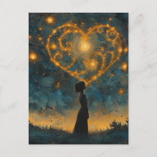 Das Herz des Himmels und ein erstaunliches junges  Postkarte