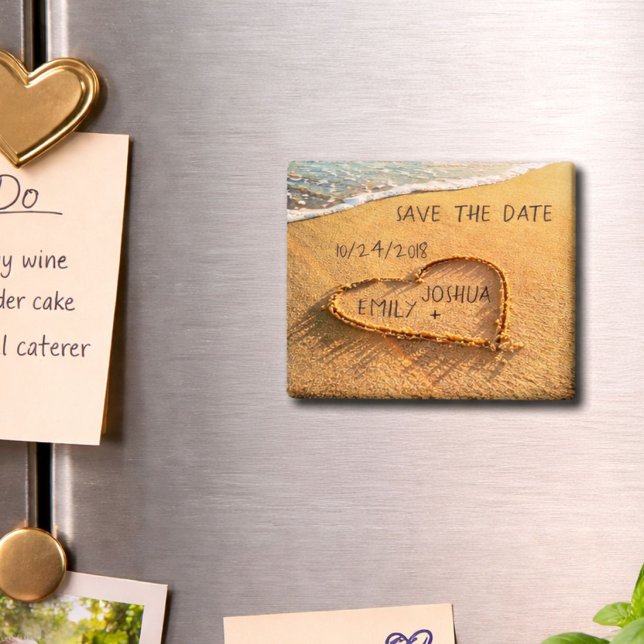 Das Herz des Sandstrandes Save the Date Magnet (Von Creator hochgeladen)