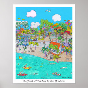 Das Herz des West End #5, Roatan, Honduras Poster
