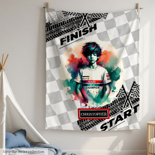 Das Herz eines Champion Racing Sportwagen Geburtst Fleecedecke
