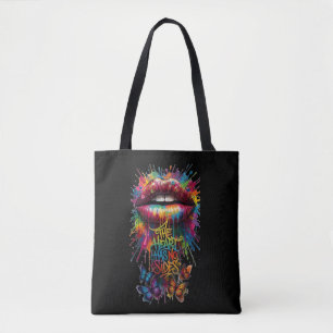 Das Herz hat keine Seiten Rainbow tropfende Lippen Tasche