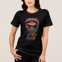 Das Herz hat keine Seiten Regenbogen Tröpfelnde Li Tri-Blend Shirt