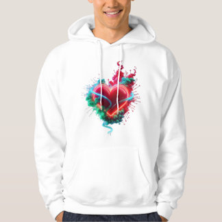 Das Herz ist so voll, dass es auf langärmligem Wei Hoodie