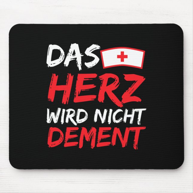 Das Herz" Nicht Dement Heimerheimer Sprichwort Alt Mousepad (Vorne)