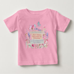 Das Herz öffnet die Tore, der Blumengarten Baby T-shirt