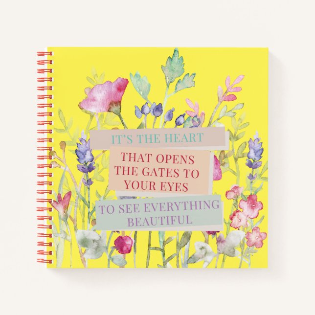Das Herz öffnet die Tore, der Blumengarten Notizbuch (Vorderseite)